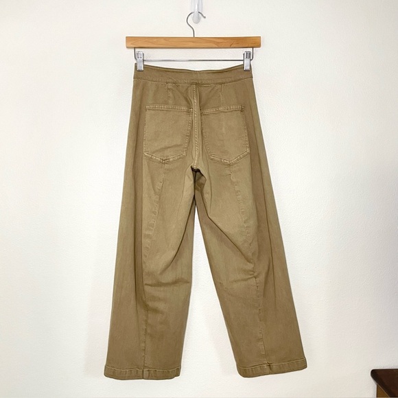 NWT Madewell Petite Curvy Emmett Wide Leg Crop Pant Garment Dyed Drill Khaki 24P - Picture 6 of 16